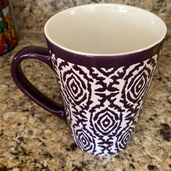 NWOT: SCM Home Design Stoneware: 16oz Coffee Cup Purple and Cream - Picture 2 of 4